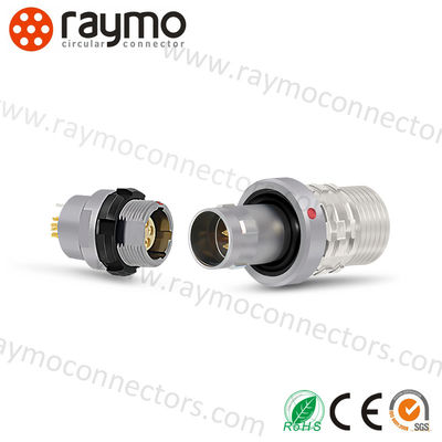 ขั้วต่ออุตสาหกรรม AMC 5Gbps สีเงิน 10 มม. แบบ Push-Pull สำหรับการใช้งานทางการทหาร แบบวงกลม A11W*M-P27XBC0-0000